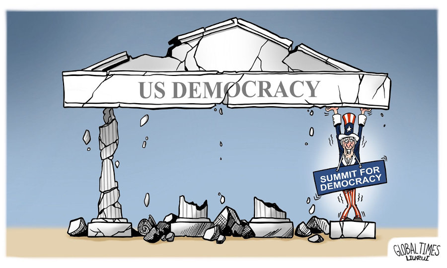 Last-ditch attempt to save US' dying democracy. Illustration: Liu Rui/Global Times